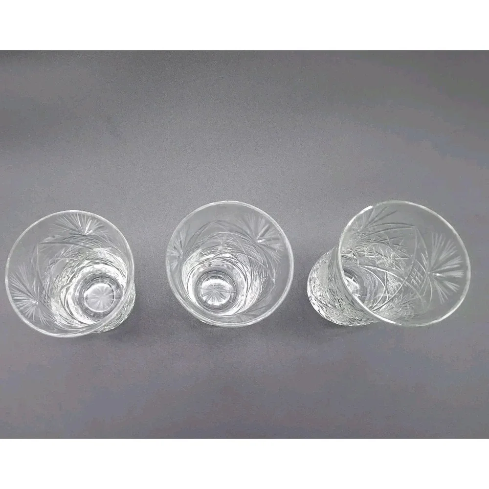 Vintage Lot of 3 Cut Glass Juice Glasses,‎ 4.5
